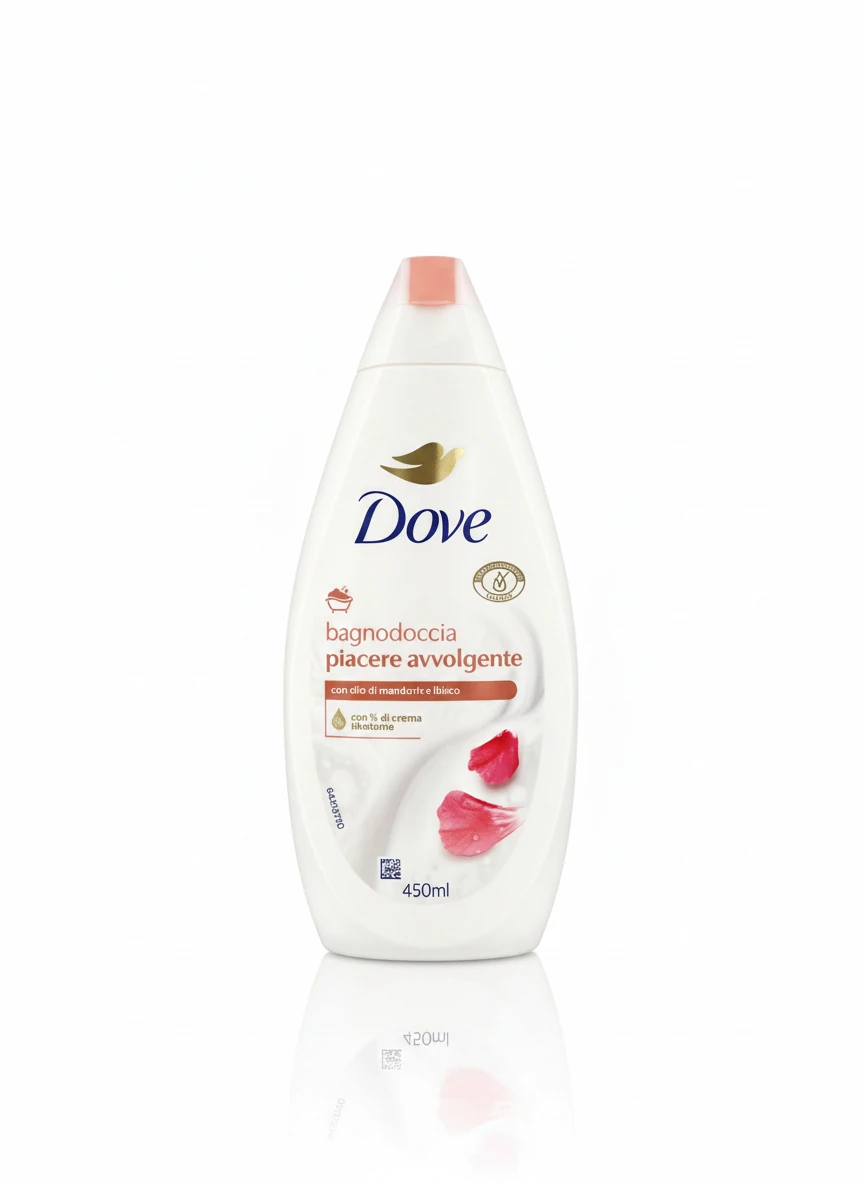 ژل حمام Dove Piacere Avvolgente با رایحه بادام و گل ختمی 450 میل
